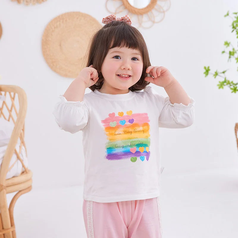 Celebrate Autumn with Labi Baby Rainbow T-Shirts for Girls: A Cozy and Cute Choice for Your Little One